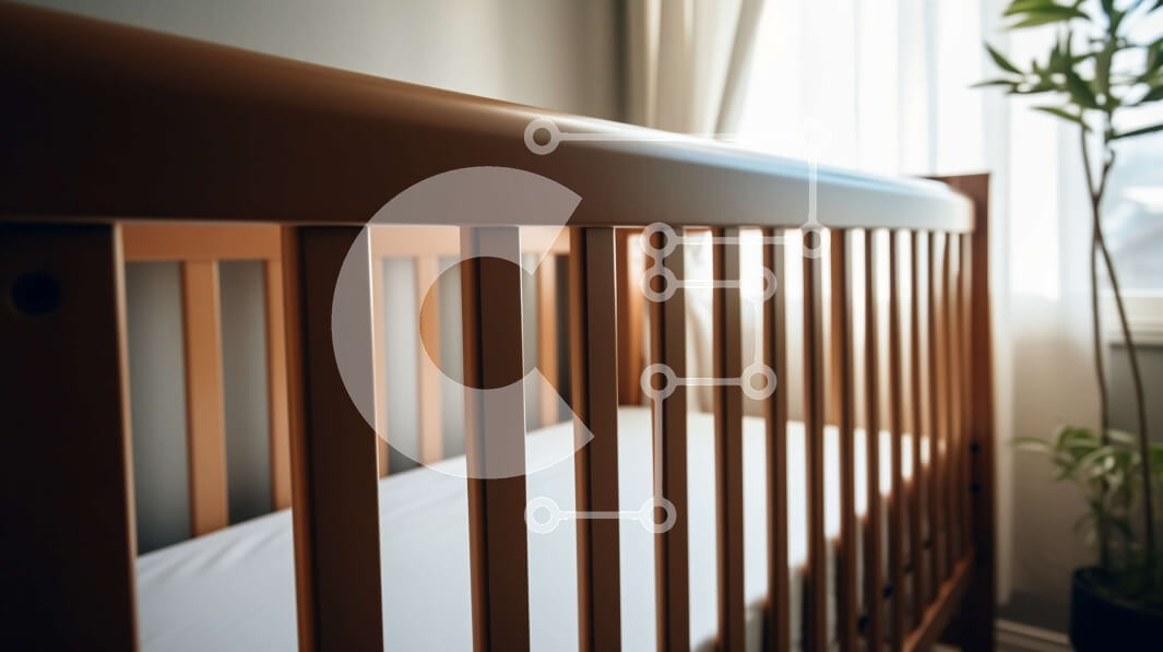 Intra Συλλεκτικό Ξύλινο Παζλ Plywood  4mm - Cozy μωρό κρεβατάκι με λευκό στρώμα και φυτό σε γλάστρα Σε Ξύλινο Κουτί - Διαστάσεις Puzzle: 10x10 cm – 25 κομμάτια