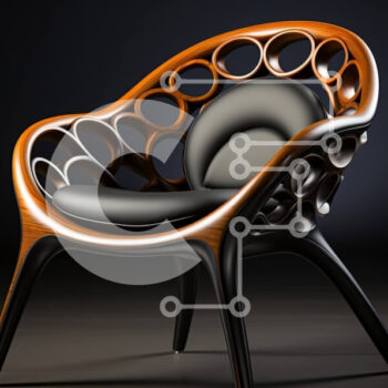 Intra Συλλεκτικό Ξύλινο Παζλ Plywood  4mm - Μοντέρνα Μαύρη Δερμάτινη Πολυθρόνα με Ξύλινο Σκελετό Σε Ξύλινο Κουτί - Διαστάσεις Puzzle: 10x10 cm – 25 κομμάτια - Image 1