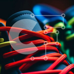 Intra Συλλεκτικό Ξύλινο Παζλ Plywood  4mm - Πολύχρωμα αθλητικά παπούτσια με ζωηρά κορδόνια Σε Ξύλινο Κουτί - Διαστάσεις Puzzle: 10x10 cm – 25 κομμάτια