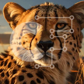 Intra Συλλεκτικό Ξύλινο Παζλ Plywood  4mm - Golden Brown Cheetah στη Σαβάνα Σε Ξύλινο Κουτί - Διαστάσεις: 10x10 cm – 25 κομμάτια - Image 1