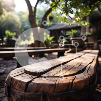 Intra Συλλεκτικό Ξύλινο Παζλ Plywood  4mm - Όμορφη εικόνα ενός ξεπερασμένου ξύλινου πάγκου σε ένα πάρκο Σε Ξύλινο Κουτί - Διαστάσεις Puzzle: 10x10 cm – 25 κομμάτια - Image 1