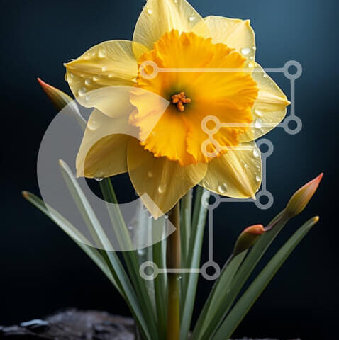 Intra Συλλεκτικό Ξύλινο Παζλ Plywood  4mm - Όμορφη κινηματογράφηση σε πρώτο πλάνο σταγονιδίων νερού σε ένα κίτρινο λουλούδι ασφόδελου Σε Ξύλινο Κουτί - Διαστάσεις: 10x10 cm – 25 κομμάτια - Image 1