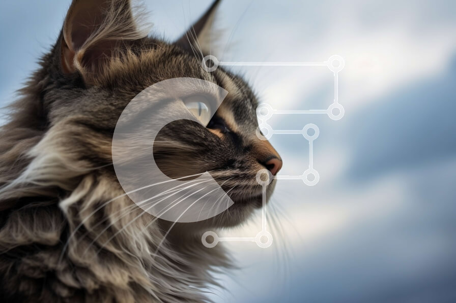 Intra Συλλεκτικό Ξύλινο Παζλ Plywood  4mm - Περίεργη γάτα που κοιτάζει ψηλά στον ουρανό Σε Ξύλινο Κουτί - Διαστάσεις: 10x10 cm – 25 κομμάτια