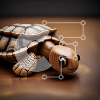 Intra Συλλεκτικό Ξύλινο Παζλ Plywood 4mm - Όμορφο ξύλινο ειδώλιο χελώνας για διακόσμηση Σε Ξύλινο Κουτί - Διαστάσεις: 10x10 cm – 25 κομμάτια - Image 1