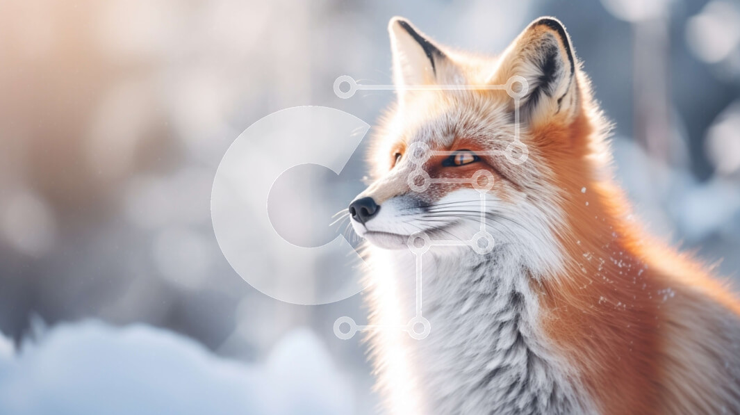 Intra Συλλεκτικό Ξύλινο Παζλ Plywood  4mm - Κόκκινη αλεπού στο χιόνι Σε Ξύλινο Κουτί - Διαστάσεις: 10x10 cm – 25 κομμάτια