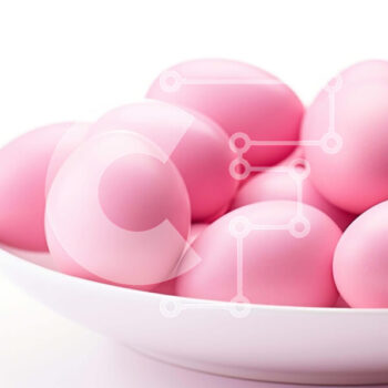 Intra Συλλεκτικό Ξύλινο Παζλ Plywood  4mm - Ροζ Πασχαλινά αυγά σε ένα άσπρο μπολ σε ένα τραπέζι Σε Ξύλινο Κουτί - Διαστάσεις Puzzle: 10x10 cm – 25 κομμάτια - Image 1