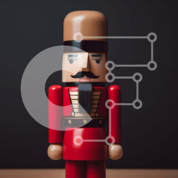 Intra Συλλεκτικό Ξύλινο Παζλ Plywood  4mm - Ξύλινη φιγούρα Καρυοθραύστη σε Κόκκινο και Μαύρο Ενδυμασία με Μουστάκι και Σκούρα Μαλλιά Σε Ξύλινο Κουτί - Διαστάσεις Puzzle: 10x10 cm – 25 κομμάτια - Image 1