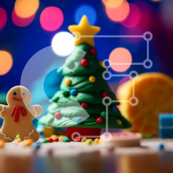 Intra Συλλεκτικό Ξύλινο Παζλ Plywood  4mm - Χριστουγεννιάτικη διακόσμηση σπιτιού με μελόψωμο Σε Ξύλινο Κουτί - Διαστάσεις: 10x10 cm – 25 κομμάτια - Image 1