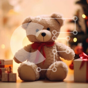 Intra Συλλεκτικό Ξύλινο Παζλ Plywood  4mm - Αρκουδάκι και Χριστουγεννιάτικα δώρα Σε Ξύλινο Κουτί - Διαστάσεις: 10x10 cm – 25 κομμάτια - Image 1