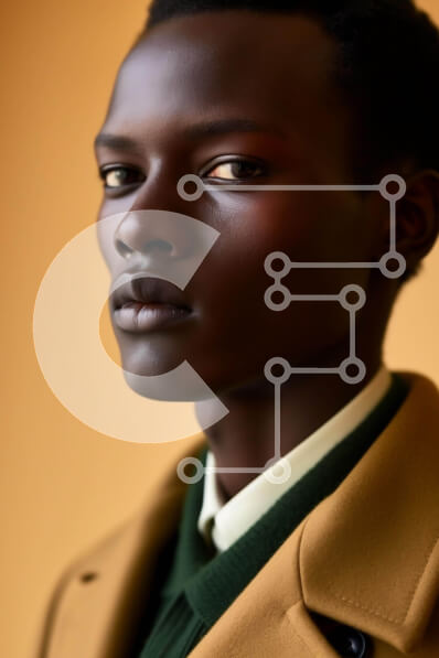 Intra Συλλεκτικό Ξύλινο Παζλ Plywood  4mm - Επικεντρωμένος νεαρός άνδρας με κομψό πορτοκαλί παλτό Σε Ξύλινο Κουτί - Διαστάσεις Puzzle: 10x10 cm – 25 κομμάτια