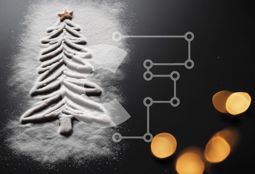 Intra Συλλεκτικό Ξύλινο Παζλ Plywood  4mm - Χιονισμένο χριστουγεννιάτικο δέντρο σε μαύρο φόντο Σε Ξύλινο Κουτί - Διαστάσεις: 10x10 cm – 25 κομμάτια