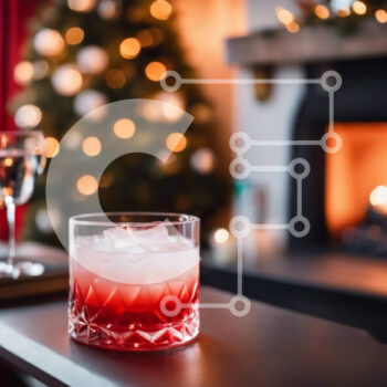 Intra Συλλεκτικό Ξύλινο Παζλ Plywood  4mm - Ποτήρι κόκκινο κρασί με πάγο δίπλα στο διακοσμητικό τζάκι Σε Ξύλινο Κουτί - Διαστάσεις Puzzle: 10x10 cm – 25 κομμάτια - Image 1