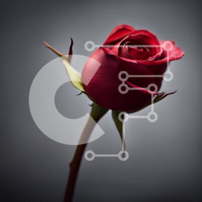 Intra Συλλεκτικό Ξύλινο Παζλ Plywood  4mm - Όμορφη εικόνα ενός κόκκινου τριαντάφυλλου σε σκούρο φόντο Σε Ξύλινο Κουτί - Διαστάσεις: 10x10 cm – 25 κομμάτια - Image 1