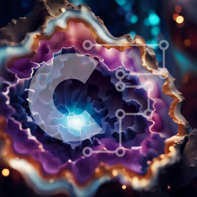 Intra Συλλεκτικό Ξύλινο Παζλ Plywood  4mm - Εκπληκτική φωτογραφία από κοντά του Geode με ζωντανό μπλε κέντρο και αστραφτερούς κρυστάλλους Σε Ξύλινο Κουτί - Διαστάσεις: 10x10 cm – 25 κομμάτια - Image 1