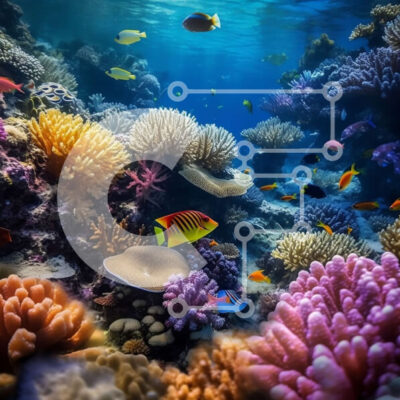 Intra Συλλεκτικό Ξύλινο Παζλ Plywood  4mm - Όμορφη εικόνα ενός πολύχρωμου κοραλλιογενούς υφάλου με διάφορα ψάρια Σε Ξύλινο Κουτί - Διαστάσεις: 10x10 cm – 25 κομμάτια - Image 1