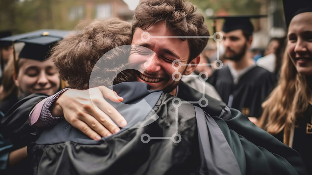 Intra Συλλεκτικό Ξύλινο Παζλ Plywood  4mm - Ομάδα αποφοίτων γιορτάζει τα επιτεύγματά τους στην αρχή Σε Ξύλινο Κουτί - Διαστάσεις Puzzle: 10x10 cm – 25 κομμάτια