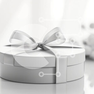 Intra Συλλεκτικό Ξύλινο Παζλ Plywood  4mm - Λευκό κουτί δώρου με κομψό φιόγκο και λουλούδια Σε Ξύλινο Κουτί - Διαστάσεις Puzzle: 10x10 cm – 25 κομμάτια