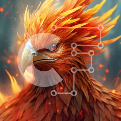 Intra Συλλεκτικό Ξύλινο Παζλ Plywood  4mm - Άγριο φλεγόμενο πουλί με φλογερό φόντο Σε Ξύλινο Κουτί - Διαστάσεις: 10x10 cm – 25 κομμάτια - Image 1