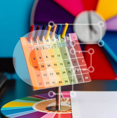 Intra Συλλεκτικό Ξύλινο Παζλ Plywood  4mm - Πολύχρωμο επιτραπέζιο ημερολόγιο με ρολόι Σε Ξύλινο Κουτί - Διαστάσεις Puzzle: 10x10 cm – 25 κομμάτια - Image 1