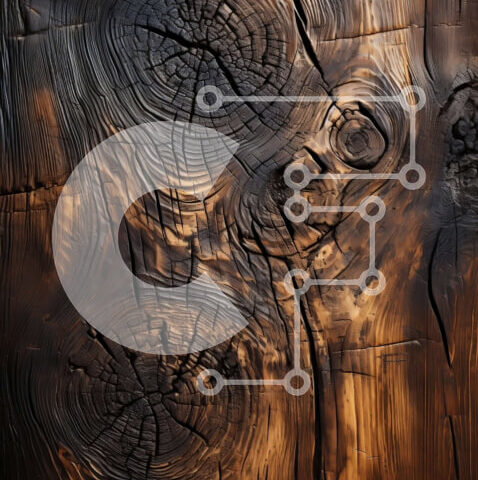 Intra Συλλεκτικό Ξύλινο Παζλ Plywood 4mm - Τραχεία και δραματική κινηματογράφηση σε πρώτο πλάνο απανθρακωμένης σανίδας ξύλου Σε Ξύλινο Κουτί - Διαστάσεις Puzzle: 10x10 cm – 25 κομμάτια - Image 1