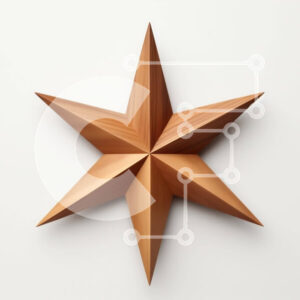 Intra Συλλεκτικό Ξύλινο Παζλ Plywood  4mm - Ξύλινη διακόσμηση αστεριών σε άσπρο φόντο Σε Ξύλινο Κουτί - Διαστάσεις Puzzle: 10x10 cm – 25 κομμάτια