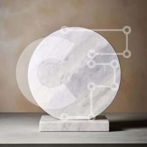 Intra Συλλεκτικό Ξύλινο Παζλ Plywood  4mm - Κομψό και εκλεπτυσμένο λευκό μαρμάρινο γλυπτό σε βάθρο Σε Ξύλινο Κουτί - Διαστάσεις Puzzle: 10x10 cm – 25 κομμάτια