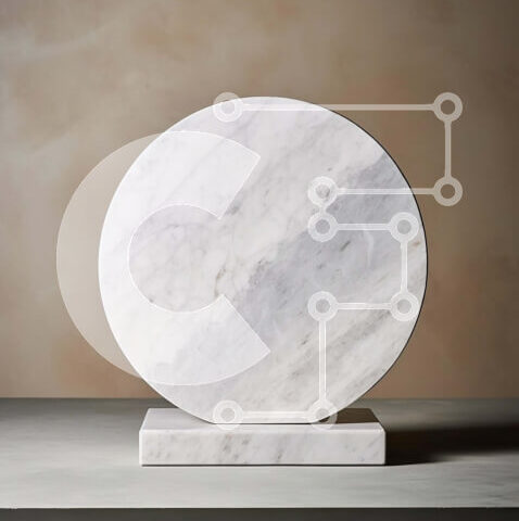 Intra Συλλεκτικό Ξύλινο Παζλ Plywood  4mm - Κομψό και εκλεπτυσμένο λευκό μαρμάρινο γλυπτό σε βάθρο Σε Ξύλινο Κουτί - Διαστάσεις Puzzle: 10x10 cm – 25 κομμάτια - Image 1