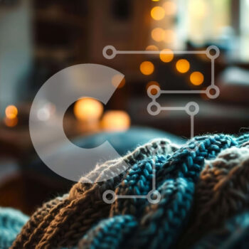 Intra Συλλεκτικό Ξύλινο Παζλ Plywood  4mm - Άνετο σαλόνι με τζάκι και πλεκτή κουβέρτα Σε Ξύλινο Κουτί - Διαστάσεις Puzzle: 10x10 cm – 25 κομμάτια - Image 1