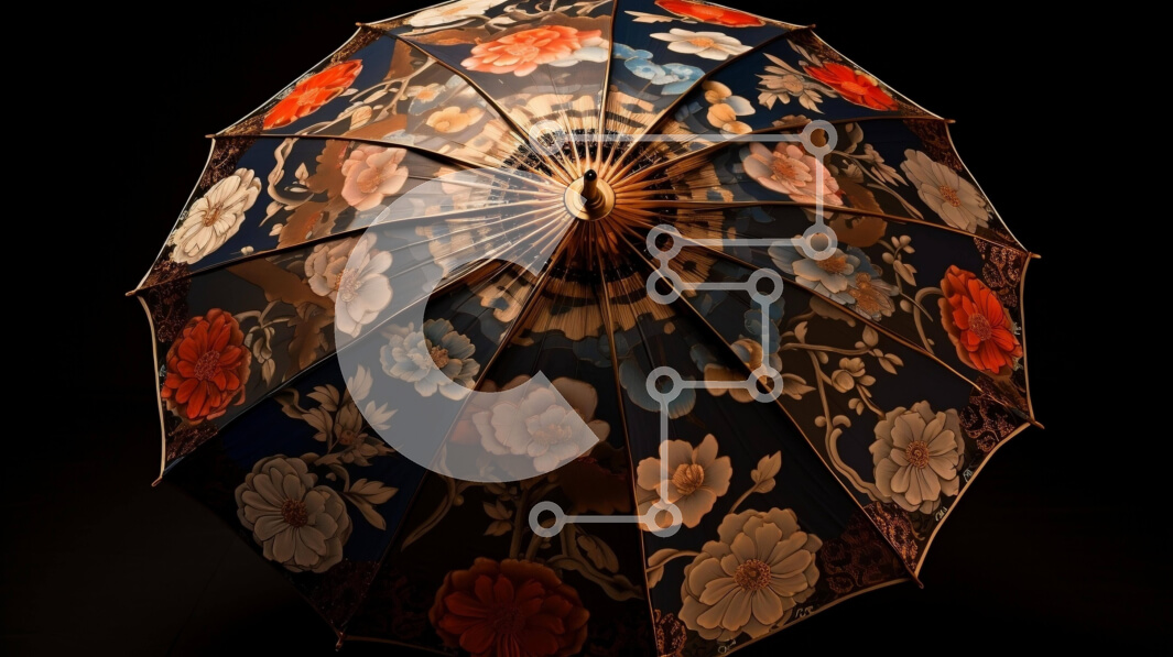 Intra Συλλεκτικό Ξύλινο Παζλ Plywood  4mm - Ομπρέλα με λουλούδια Σε Ξύλινο Κουτί - Διαστάσεις Puzzle: 10x10 cm – 25 κομμάτια