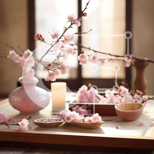 Intra Συλλεκτικό Ξύλινο Παζλ Plywood  4mm - Επιτραπέζιο με ροζ λουλούδια βάζα και κεριά Σε Ξύλινο Κουτί - Διαστάσεις Puzzle: 10x10 cm – 25 κομμάτια