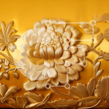Intra Συλλεκτικό Ξύλινο Παζλ Plywood 4mm - Χρυσό χρώμα Floral σχέδιο φόντο Σε Ξύλινο Κουτί - Διαστάσεις Puzzle: 10x10 cm – 25 κομμάτια - Image 1