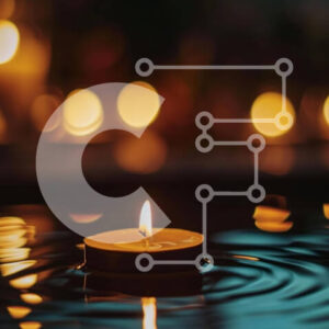 Intra Συλλεκτικό Ξύλινο Παζλ Plywood  4mm - Αναμμένο κερί που επιπλέει στο νερό με φωτισμένα κεριά Σε Ξύλινο Κουτί - Διαστάσεις: 10x10 cm – 25 κομμάτια