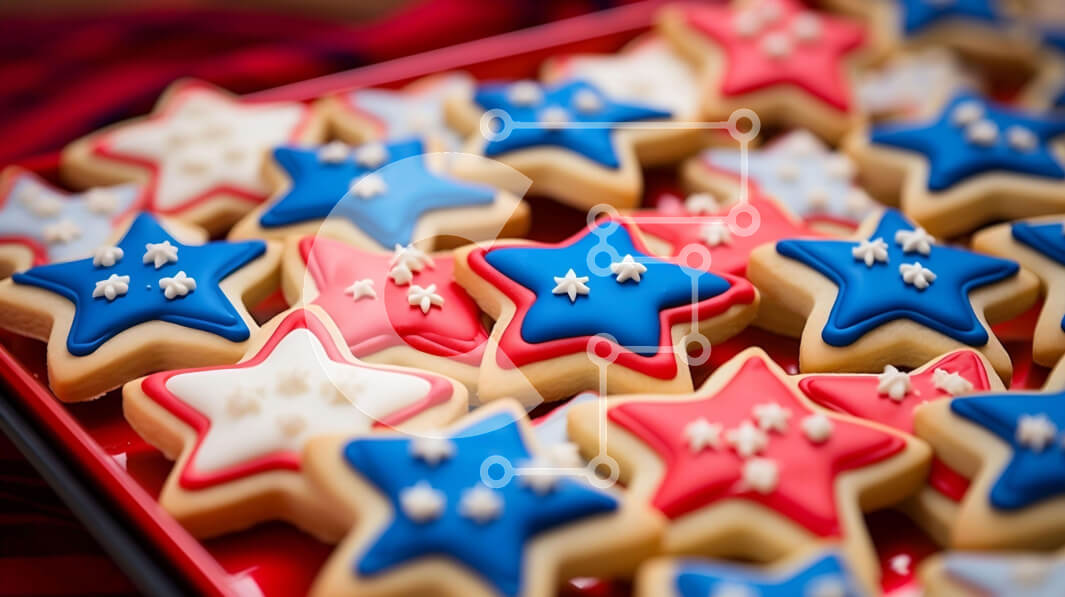 Intra Συλλεκτικό Ξύλινο Παζλ Plywood  4mm - Πατριωτικά μπισκότα σε σχήμα αστεριού για την Ημέρα της Ανεξαρτησίας Σε Ξύλινο Κουτί - Διαστάσεις: 10x10 cm – 25 κομμάτια