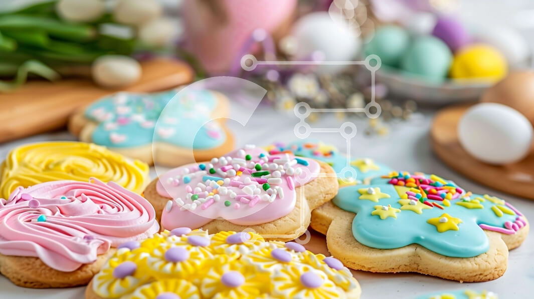 Intra Συλλεκτικό Ξύλινο Παζλ Plywood  4mm - Πολύχρωμα πασχαλινά μπισκότα και αυγά Σε Ξύλινο Κουτί - Διαστάσεις: 10x10 cm – 25 κομμάτια