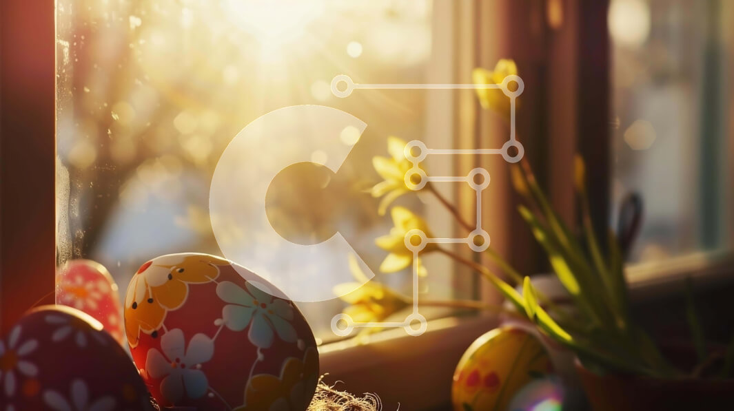 Intra Συλλεκτικό Ξύλινο Παζλ Plywood  4mm - Πολύχρωμα Πασχαλινά αυγά στο περβάζι παραθύρου με το φως του ήλιου Σε Ξύλινο Κουτί - Διαστάσεις: 10x10 cm – 25 κομμάτια