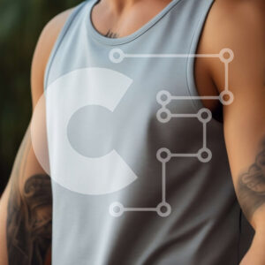 Intra Συλλεκτικό Ξύλινο Παζλ Plywood  4mm - Άνδρας με τατουάζ μπράτσο σε γκρι μπλουζάκι Σε Ξύλινο Κουτί - Διαστάσεις Puzzle: 10x10 cm – 25 κομμάτια