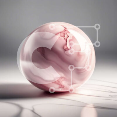 Intra Συλλεκτικό Ξύλινο Παζλ Plywood 4mm - Αφηρημένη φωτογραφία της ροζ μαρμάρινης μπάλας σε λευκή επιφάνεια Σε Ξύλινο Κουτί - Διαστάσεις Puzzle: 10x10 cm – 25 κομμάτια - Image 1