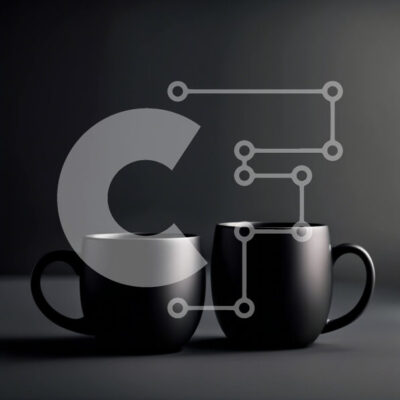 Intra Συλλεκτικό Ξύλινο Παζλ Plywood 4mm - Κομψές μαύρες κούπες καφέ σε σκούρο φόντο Σε Ξύλινο Κουτί - Διαστάσεις Puzzle: 10x10 cm – 25 κομμάτια - Image 1