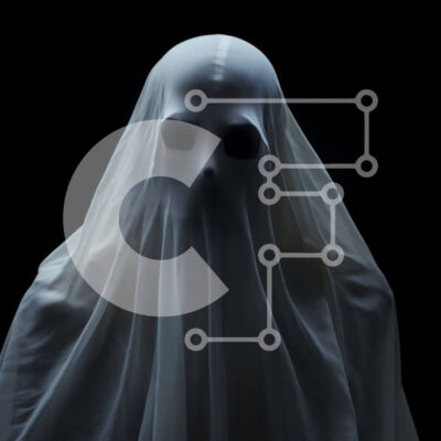 Intra Συλλεκτικό Ξύλινο Παζλ Plywood 4mm - Vintage κοστούμι φαντασμάτων με μάτια σε μαύρο και άσπρο Σε Ξύλινο Κουτί - Διαστάσεις Puzzle: 10x10 cm – 25 κομμάτια - Image 1