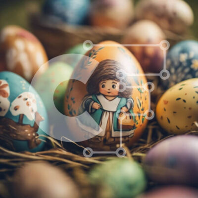 Intra Συλλεκτικό Ξύλινο Παζλ Plywood  4mm - Διακοσμημένα Πασχαλινά Αυγά με Ξύλινα Αυγά στη Φωλιά Σε Ξύλινο Κουτί - Διαστάσεις: 10x10 cm – 25 κομμάτια - Image 1