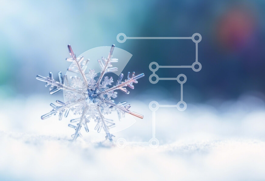 Intra Συλλεκτικό Ξύλινο Παζλ Plywood  4mm - Νιφάδα χιονιού στο χιόνι κατά τη χειμερινή περίοδο Σε Ξύλινο Κουτί - Διαστάσεις Puzzle: 10x10 cm – 25 κομμάτια