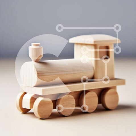 Intra Συλλεκτικό Ξύλινο Παζλ Plywood 4mm - Αξιολάτρευτο ξύλινο τρένο παιχνιδιών σε φωτεινό φόντο Σε Ξύλινο Κουτί - Διαστάσεις: 10x10 cm – 25 κομμάτια - Image 1