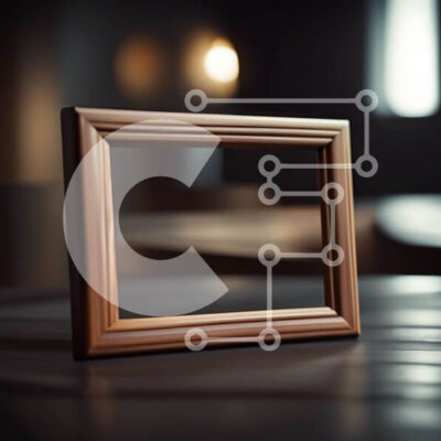 Intra Συλλεκτικό Ξύλινο Παζλ Plywood  4mm - Άδειο ξύλινο πλαίσιο εικόνας στο τραπέζι σε δωμάτιο με χαμηλό φωτισμό Σε Ξύλινο Κουτί - Διαστάσεις Puzzle: 10x10 cm – 25 κομμάτια - Image 1