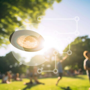 Intra Συλλεκτικό Ξύλινο Παζλ Plywood  4mm - Ομάδα ανθρώπων που παίζει φρίσμπι στο πάρκο Σε Ξύλινο Κουτί - Διαστάσεις Puzzle: 10x10 cm – 25 κομμάτια - Image 1