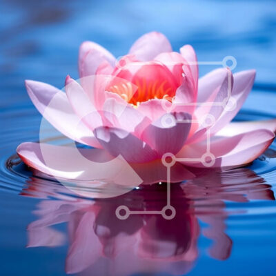 Intra Συλλεκτικό Ξύλινο Παζλ Plywood  4mm - Όμορφη εικόνα ενός ροζ λουλουδιού λωτού στο νερό Σε Ξύλινο Κουτί - Διαστάσεις: 10x10 cm – 25 κομμάτια - Image 1