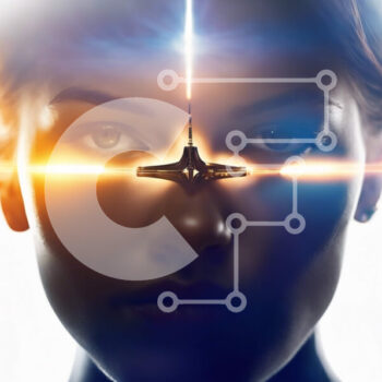 Intra Συλλεκτικό Ξύλινο Παζλ Plywood  4mm - Γυναίκα με έντονα φώτα που περιβάλλουν τα μάτια Σε Ξύλινο Κουτί - Διαστάσεις Puzzle: 10x10 cm – 25 κομμάτια - Image 1