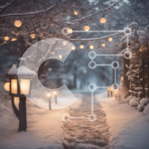 Intra Συλλεκτικό Ξύλινο Παζλ Plywood  4mm - Χιονισμένο μονοπάτι με φανάρια και φώτα Σε Ξύλινο Κουτί - Διαστάσεις: 10x10 cm – 25 κομμάτια