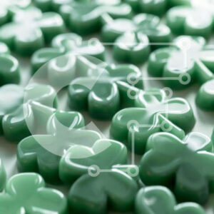 Intra Συλλεκτικό Ξύλινο Παζλ Plywood  4mm - Σύνθεση με γυάλινες χάντρες σε σχήμα τριφυλλιού Σε Ξύλινο Κουτί - Διαστάσεις Puzzle: 10x10 cm – 25 κομμάτια