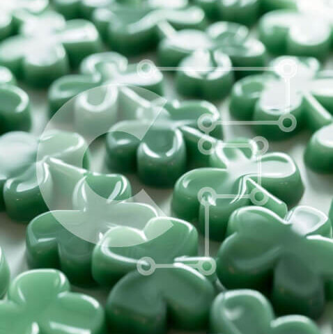 Intra Συλλεκτικό Ξύλινο Παζλ Plywood  4mm - Σύνθεση με γυάλινες χάντρες σε σχήμα τριφυλλιού Σε Ξύλινο Κουτί - Διαστάσεις Puzzle: 10x10 cm – 25 κομμάτια - Image 1