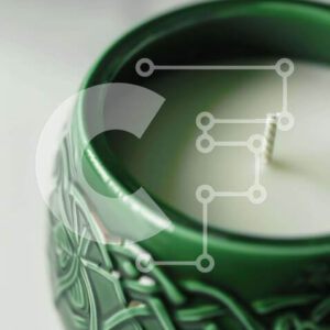 Intra Συλλεκτικό Ξύλινο Παζλ Plywood  4mm - Άφωτο πράσινο κερί σε ανοιχτό δοχείο Σε Ξύλινο Κουτί - Διαστάσεις: 10x10 cm – 25 κομμάτια